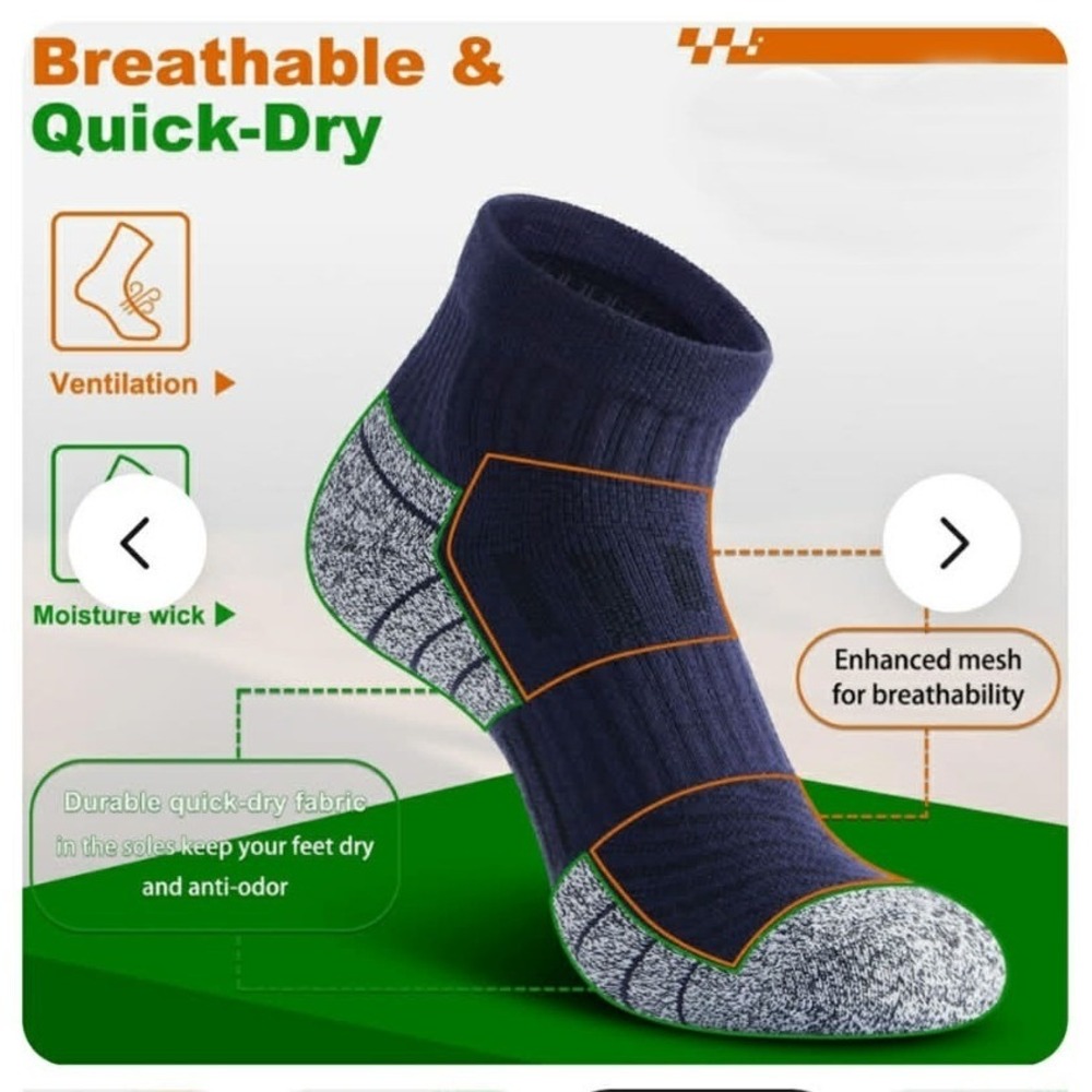 NSRRUN Turtle Wool Compression 4 Pack Running Socks XL Cushioning Arch Support
